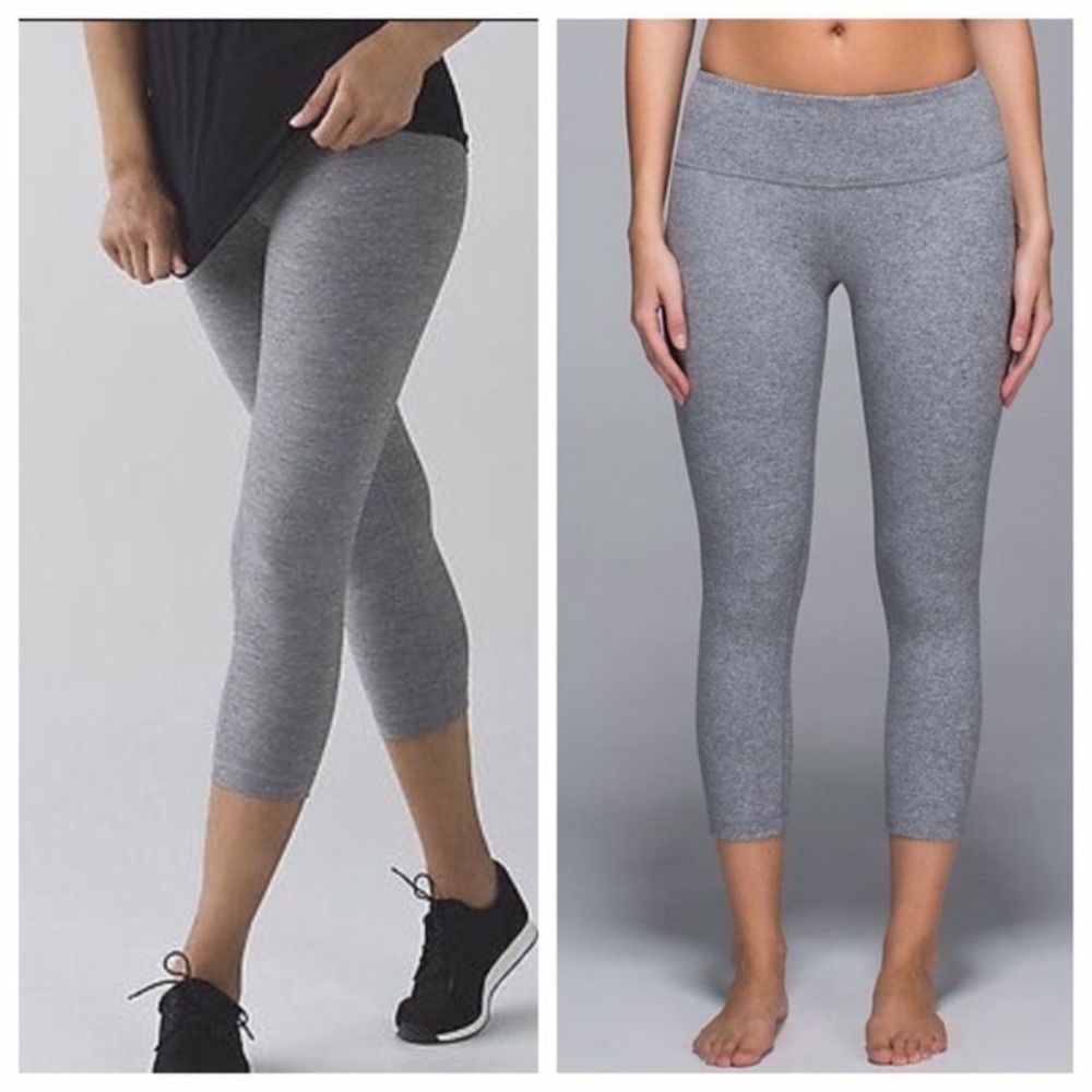 Lululemon Cropped Grey Wunder Unders Size 2